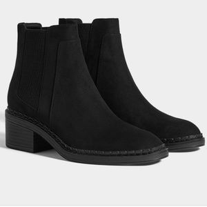 Bershka Mid-heel Ankle Boots With Elastic Panels